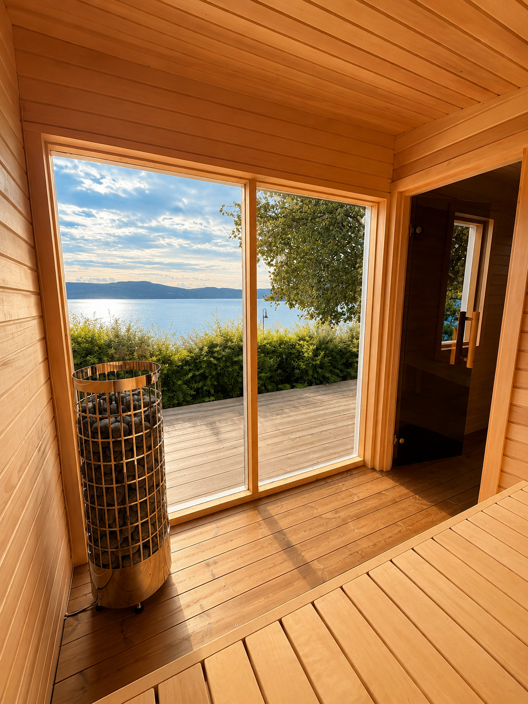 Utsikten fra badstuen mot Trondheimsfjorden